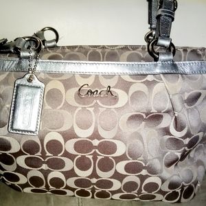 Coach Purse  (beige/olive green)